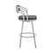 Armen Living Capri 30" Swivel Slate Gray Faux Leather and Silver Metal Bar Stool LCCPBASLGR30 - alternate 10
